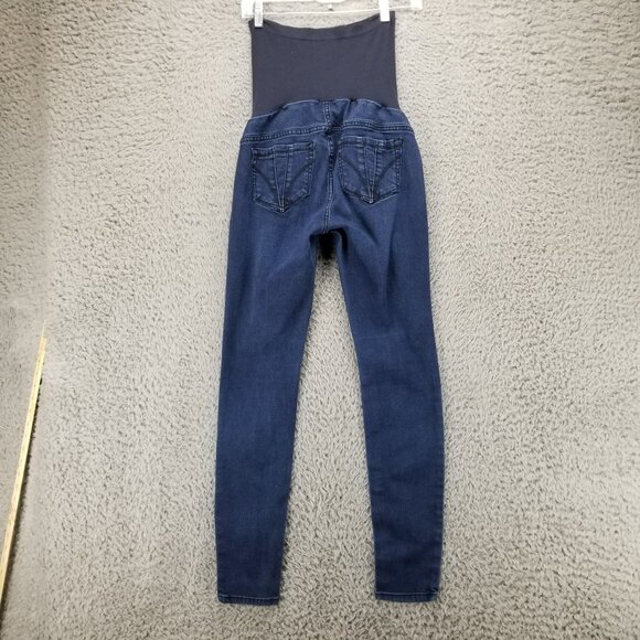 Indigo Blue Jeans Womens Small Stretch Dark Wash Maternity Skinny - Picture 6 of 10